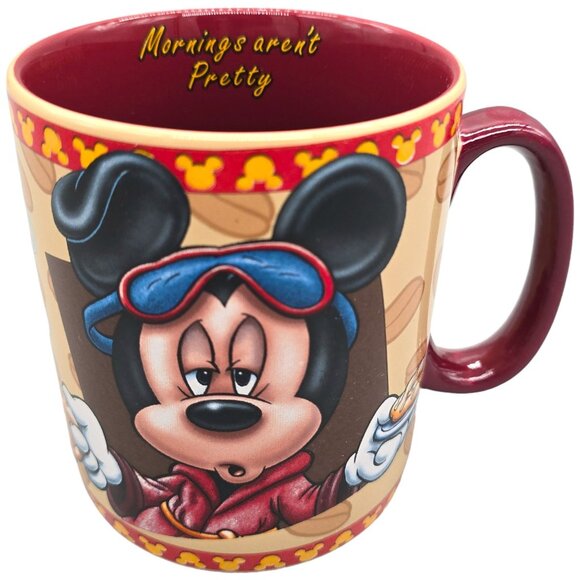 Disney Parks Authentic Mickey Mouse Mornings Aren't Pretty 24oz Coffee Cup Mug - Picture 1 of 15
